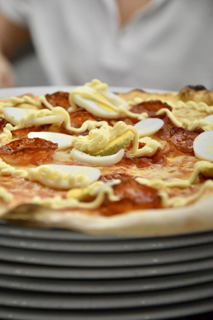 Pizza rossini close up